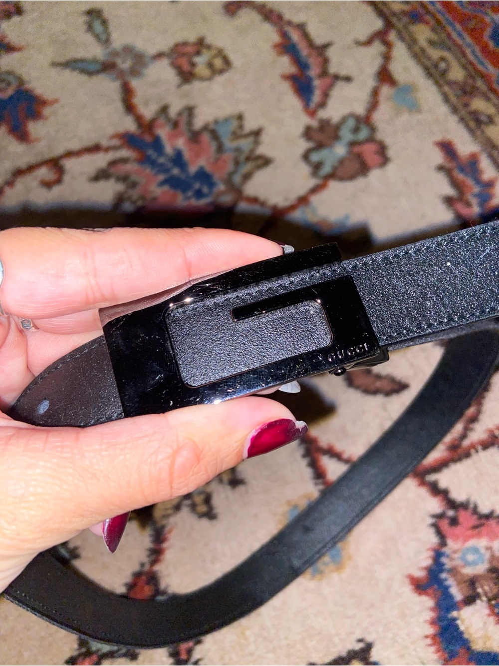 Gucci Black GG Monogram Belt | square G Buckle 🖤🖤 - Picture 11 of 13